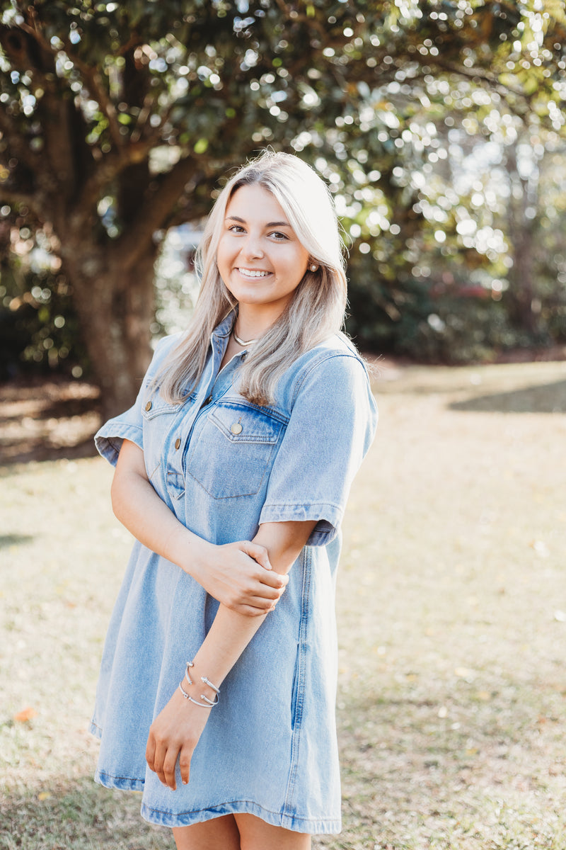 Karlie Denim Swing Dress – Sakari & Company