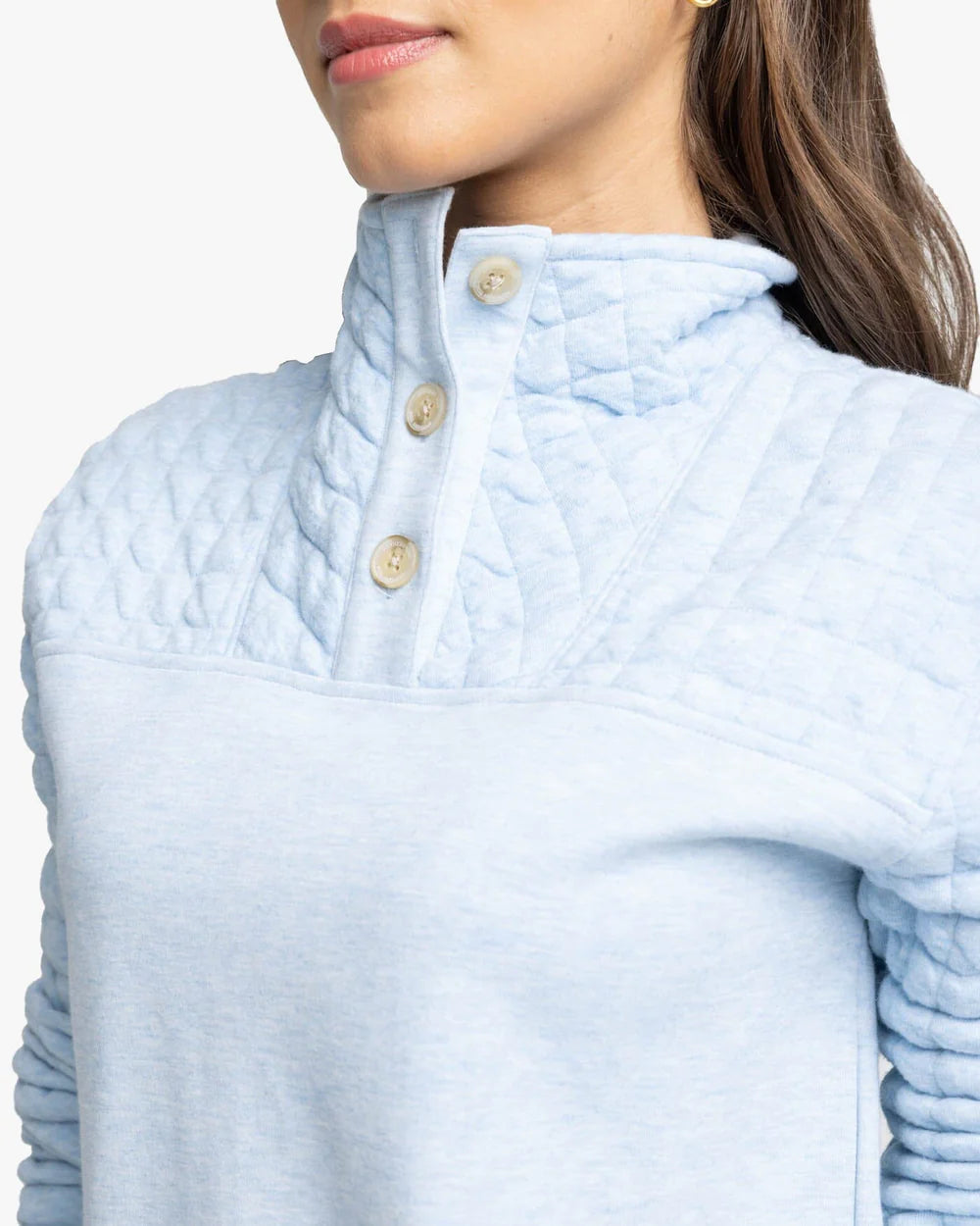 Southern Tide Kelsea Quilted Heather Pullover