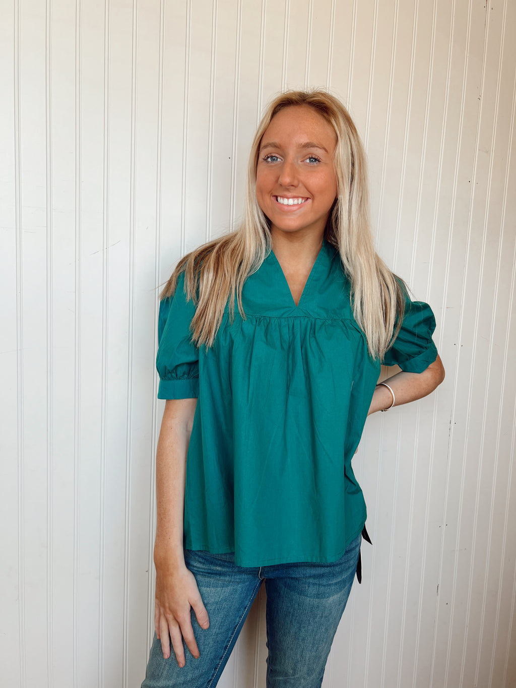 The Sherlyn V-Neck Peplum Top