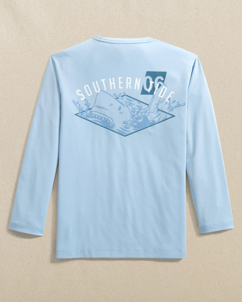 Youth Southern Tide Long Sleeve Shark Attack Performance Tee