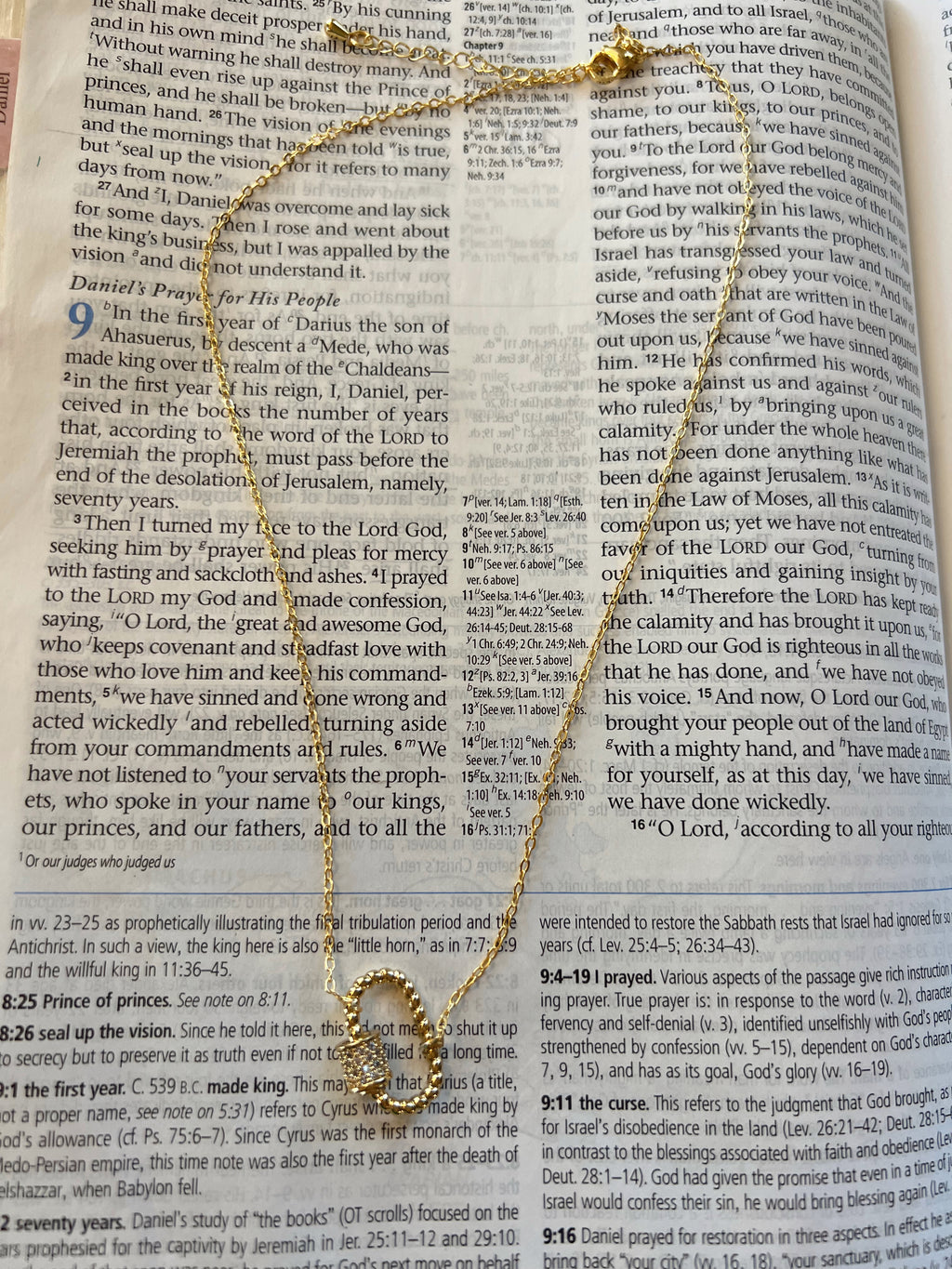 HM Gold Carabiner Necklace