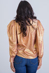 The Karlie Metallic Puff Sleeve Top