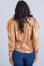 The Karlie Metallic Puff Sleeve Top